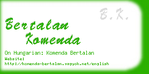 bertalan komenda business card